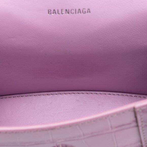 Balenciaga Shiny Croc Embossed Calfskin Hourglass XS Top Handle - Picture 16 of 16